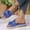 Blue, variant on Womens Espadrille Wedge Sandals Bow Decor Open Toe Breathable Hemp Woven Platform Slides for Beach Summer Daily Walking