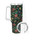 thumbnail image 2 of Uemuo Mexican Flower 1 Print 40oz Ice Bully With Handle And Straw Stainless Steel Vacuum Insulated Cup And 2 In 1 Straw Lid Insulated Travel Tumbler, 2 of 8