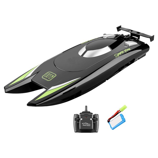 Tmvgtek Barco Rc De 25 Km/H 2,4 Ghz De Alta Velocidad 4Ch Barco De Carreras De Control Remoto (Negro A)