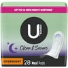 U by Kotex Clean & Secure Overnight Maxi Pads, 28 Count