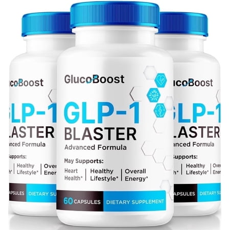 (3 Pack) GlucoBoost Capsules, Official GlucoBoost GLP-1 Booster, All Natural Formula to Maintain Stable Healthy Levels, Premium Blood Support Vitamins, Gluco Boost Review (180 Capsules)
