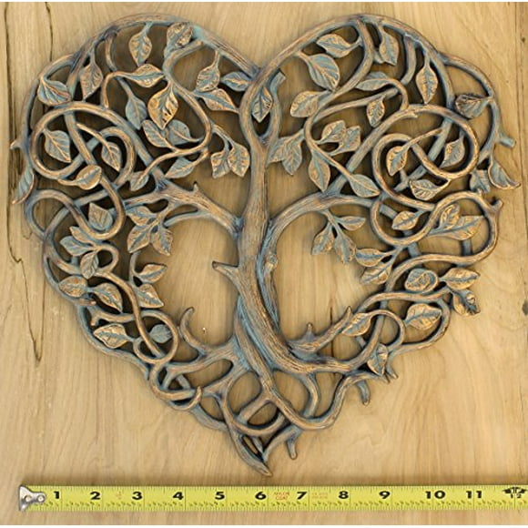 Old River Outdoors Plaque Murale Arbre de Vie/cœur 12 Pouces Sculpture Décorative - Je t'Aime Décor