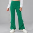 thumbnail image 5 of XIYON Girls Pants Solid Color Ruffled Flare Pants Kids Comfortable Trousers for Play and Everyday Wear, 5 of 6