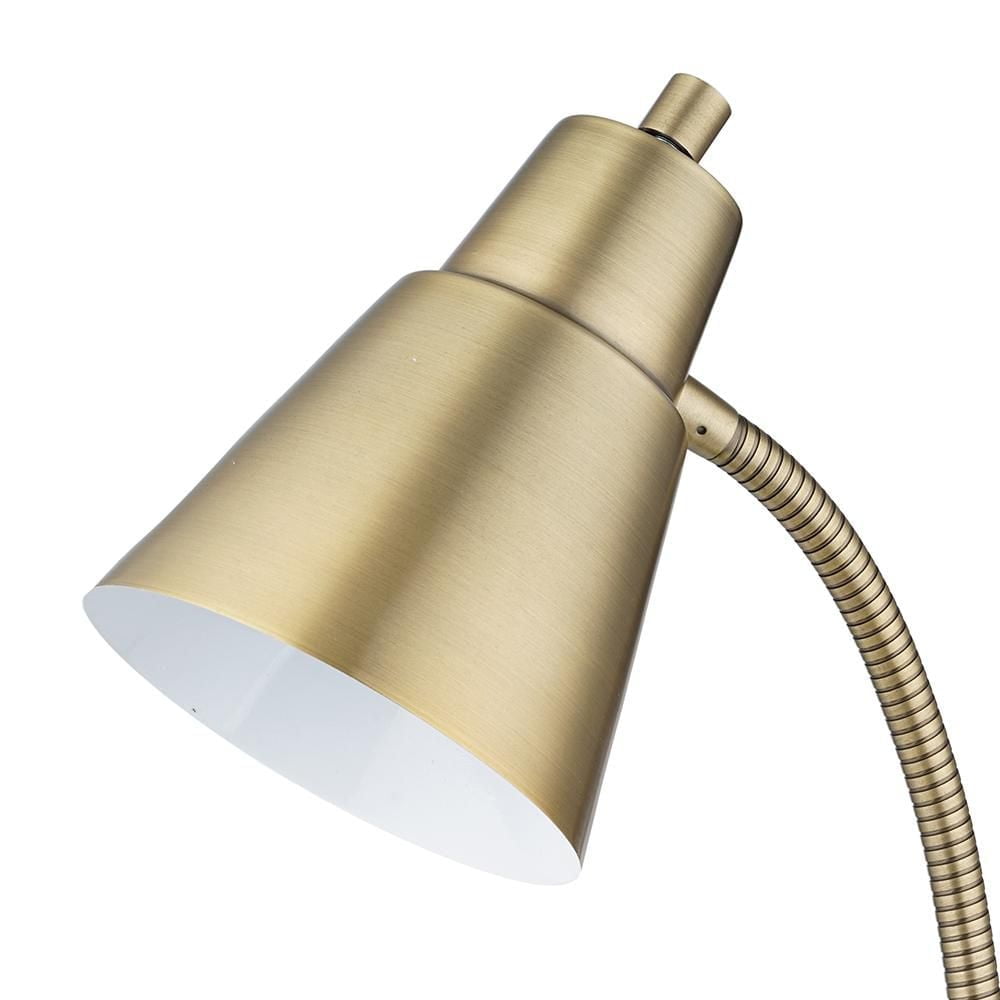 Mainstays Modern Industrial Desk Lamp, Antique Brass