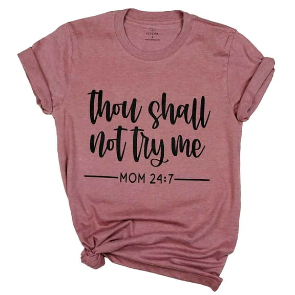 Blue Box Boutique Inc Mauve "Thou Shall Not Try Me" Motherhood Shirt - Large