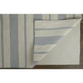thumbnail image 3 of 5' X 8' Blue Ivory And Tan Striped Dhurrie Hand Woven Stain Resistant Area Rug, 3 of 5