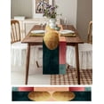 thumbnail image 6 of Hokiten Table Runners 70 Inches Long Dress Scarves, Boho Gold Circle Farmhouse Coffee/Dining/Kitchen Table Decor, Holiday Table Runner, Modern Geometric Color Blocks 13x70 Inch, 6 of 7