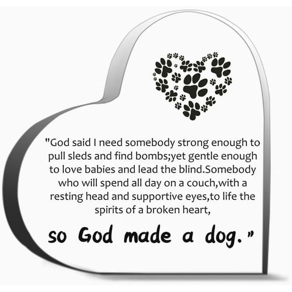 Religious Dog Sign Dog Lovers Gifts Gifts For Dog Lover Dog Lady Gifts So God Made A Dog Acrylic Sig Decor Acrylic Heart Gifts Sign Office Art Decorations