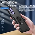 thumbnail image 3 of Samsung Galaxy A73 5G Case, Circlemalls Ring Stand Armor Cover Case+Screen Protector-Black, 3 of 5