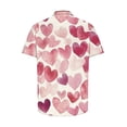 thumbnail image 4 of Dxzfnsa Men's Valentines Day Shirts Mens Fashion Heart Print Button Down Short Sleeve Tops Summer Loose Lapel Beach Tropical Blouses, 4 of 5
