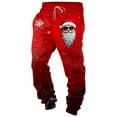 thumbnail image 5 of Mens Outfits Sets Christmas Festive Santa With Hooded Pullover Pants Holiday Parties Family Gatherings Events Red Size M, 5 of 5
