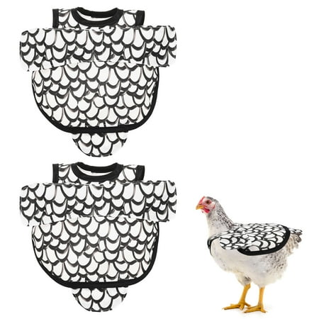 Uxcell 2-Pack Chicken Saddle for Hens 6.3 Inch Polyester Chicken Apron Back Protector with Adjustable Strap [White]
