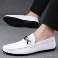 thumbnail image 6 of Men's Casual Loafers Slip On Leather Shoes Lightweight Driving Shoes Moccasins Classic Penny Loafer Flats Boat Shoes Outdoor Walking Shoes, 6 of 10