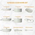 thumbnail image 5 of Aidoly Pots and Pans, 12 Pcs Kitchen Cookware Sets with Removable Handle, Nonstick, Stackable, Beige, 5 of 8