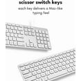 thumbnail image 6 of Macally Wired Keyboard for Mac with USB Hub (2X USB-A / 1x USB-C) - Compatible Backlit Apple Keyboard with Dual Interface - Auto OS Detection for Mac, MacBook, iMac, PC, Android, iPad, iOS - Silver, 6 of 8
