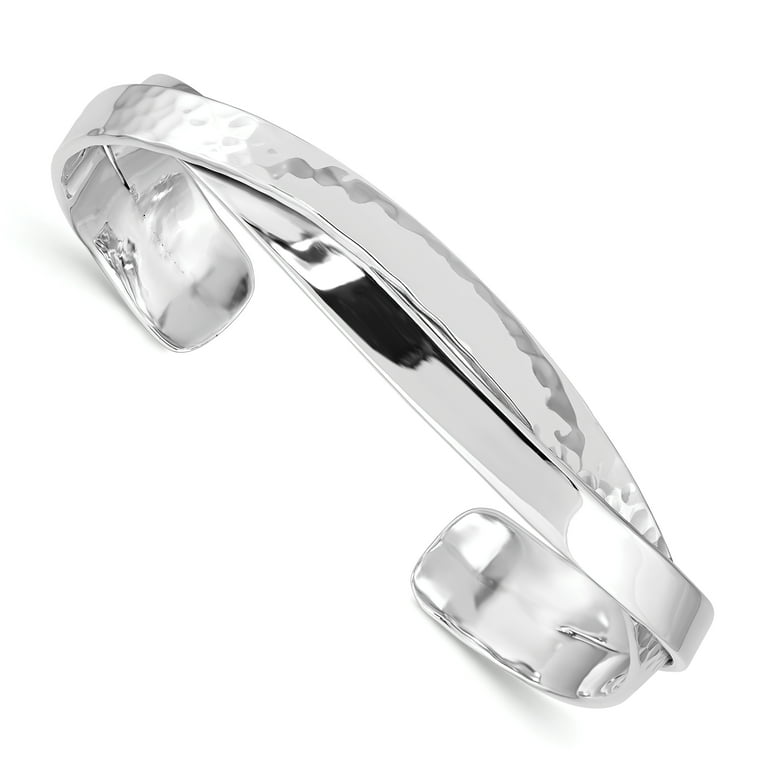 925 Silver Hammered Bangle - 6mm 925 Silver Hammered Bangle - 6mm