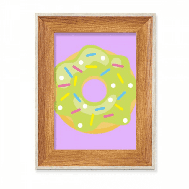 Green Dessert Sweet Food Desktop Wooden Photo Frame Display Picture Art Painting Multiple Sets