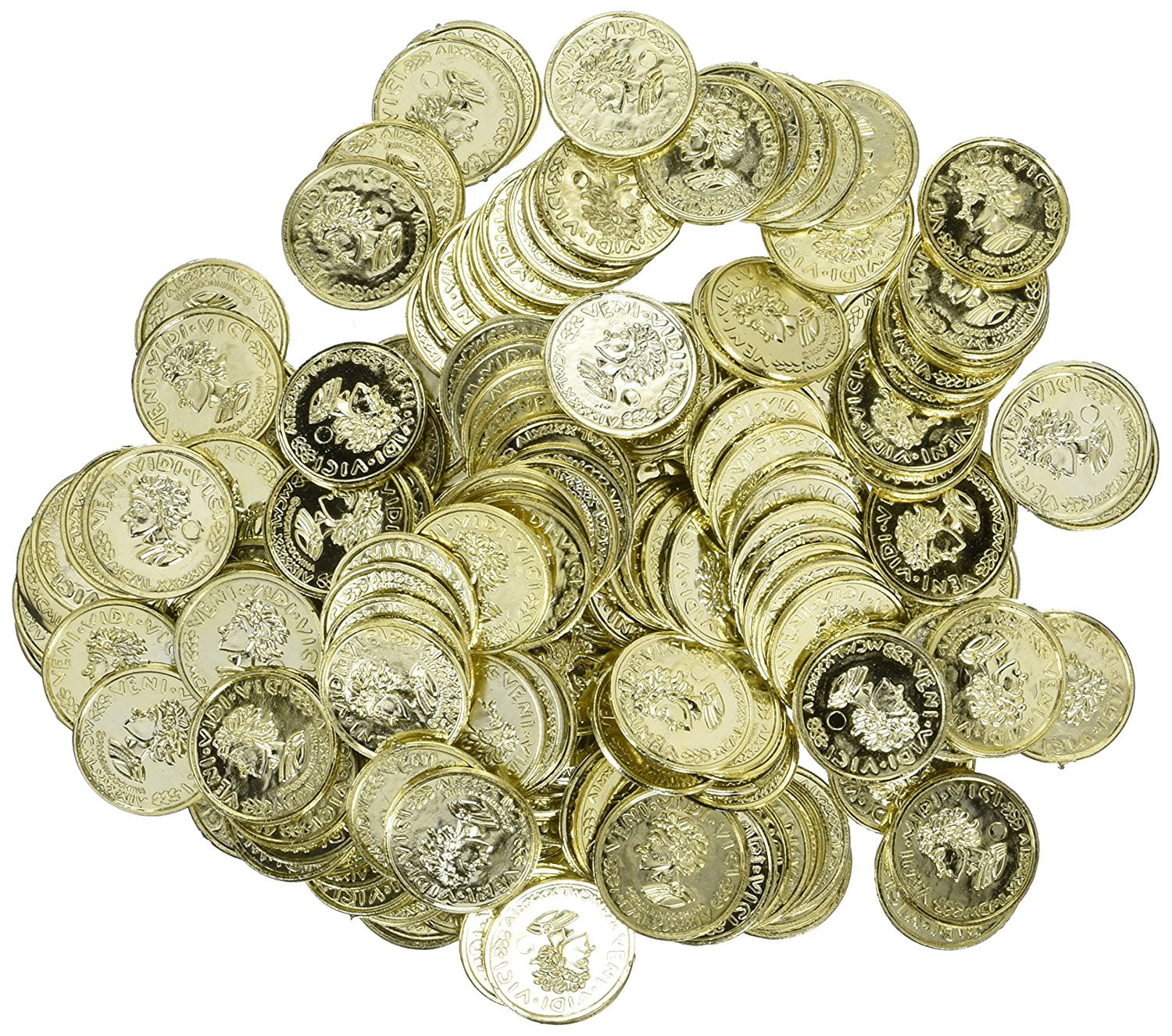 1000 PLASTIC GOLD COINS PIRATE TREASURE CHEST PLAY MONEY BIRTHDAY PARTY FAVORS 