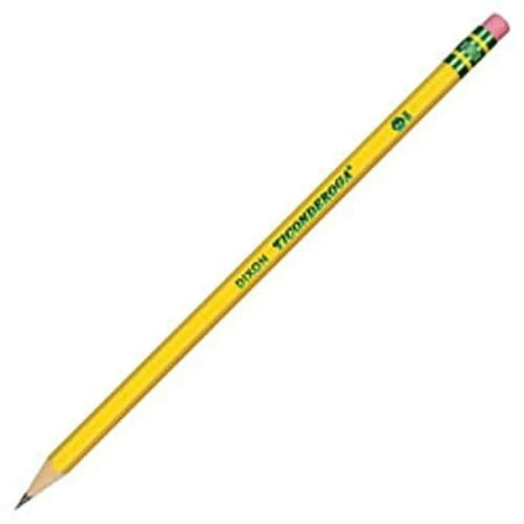 Ticonderoga Wood-Cased Pencils, Unsharpened, #2 HB Soft Lead, Yellow, 48 Count