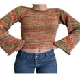 thumbnail image 1 of Femmes Crop Top Pull Y2k Tricot Crochet Manches Longues Pull Pull Tops, 1 of 6