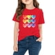 thumbnail image 4 of Blusas y camisas de manga corta con cuello redondo para niños y niñas, camisetas gráficas de manga corta, blusas con estampados bonitos para la temporada escolar., 4 of 9