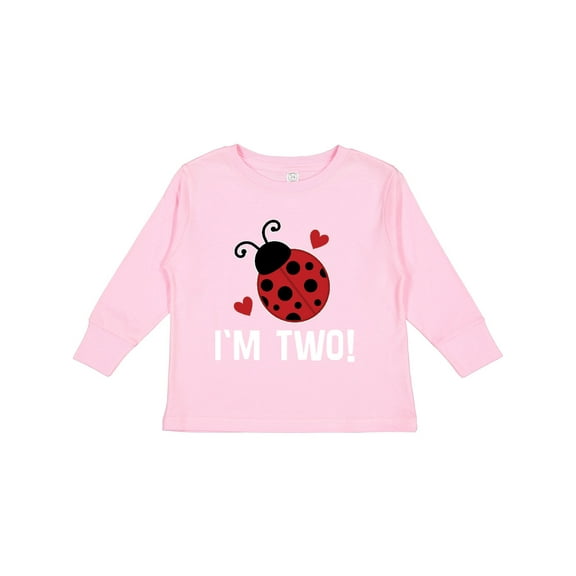 Inktastic 2nd Birthday 2 Year Old Ladybug Girls Long Sleeve Toddler T-Shirt