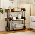 thumbnail image 2 of Costway 1 PCS 3-Tier Bookshelf with Anti-Tipping Kit, Industrial Storage Unit for Living Room Rustic Brown, 2 of 10