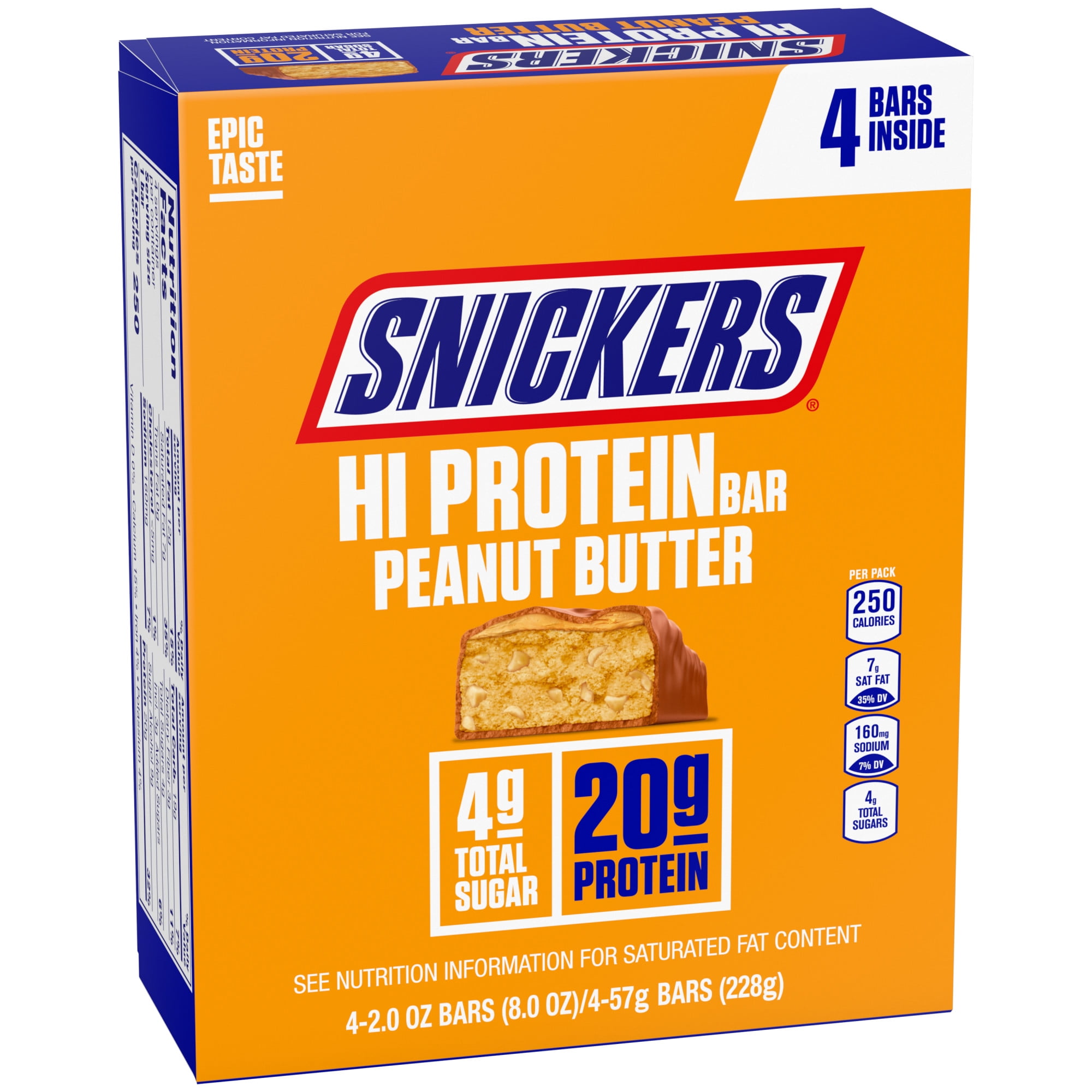 (3 pack) SNICKERS HI PROTEIN BAR PEANUT BUTTER 4CT