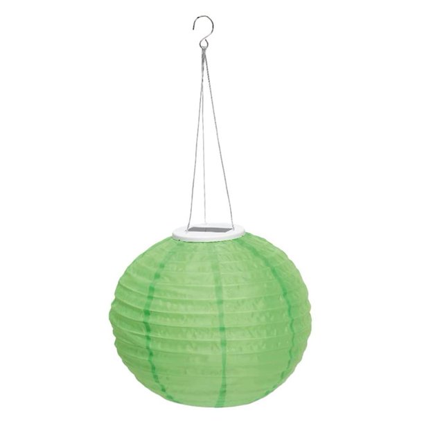 Linterna solar redonda LED colgante JShteea 12 pulgadas impermeable verde