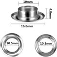 thumbnail image 1 of Juego de ojales, herramientas para ojales, 12 mm, 100 Uds., juegos de ojales con 3 uds., herramientas para ojales y caja de almacenamiento para lona de tela, manualidades DIY XianweiShao 9024715314253, 1 of 1