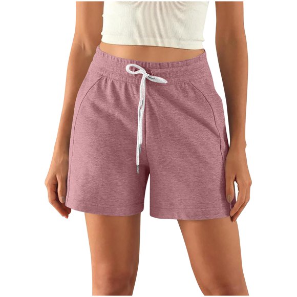 Yuyuzo Womens Drawstring Shorts Casual Summer High Waisted Shorts Solid Color Lightweight Shorts