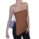 thumbnail image 1 of Top de tubo sin mangas para mujer, Top Bandeau largo con abertura lateral Irregular, chaleco sin tirantes con hombros descubiertos y dobladillo dividido, marrón M, 1 of 5