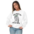 thumbnail image 4 of Make Head Spin Hipster Glasses Owl Unisex Plus Fleece Graphic Sweatshirt Brisco Brands 2X, 4 of 5