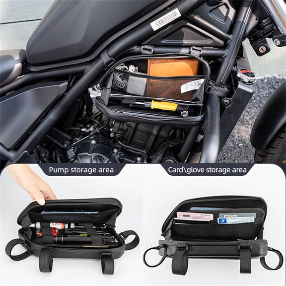 Pair ROCKBROS Motorcycle Side Storage Bag Hard Shell Frame Bags Tool Bag 1.5L