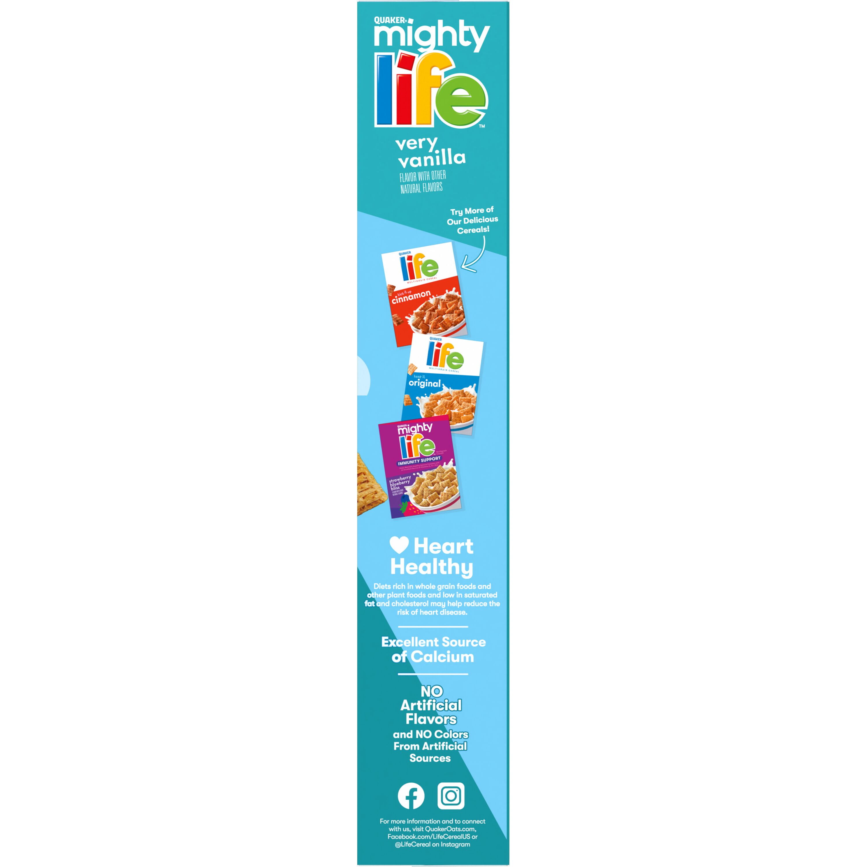 Mighty Life Cereal Vanilla, Supports Healthy Bones, Family Size 22.3 oz