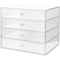 thumbnail image 3 of QGoods Acrylic Plastic Handcrafted Transparent Clear 4 Tier Drawer Storage Organizer Case for Jewelry Makeup & Cosmetic Oversized 12.63L x 9.88W x 10.80H Inches, 3 of 6