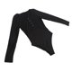thumbnail image 5 of Body Ajustado, Elegante Body Con Cuello En V, Cierre A Presión, Negro Suave, De Moda Para Dama Para Fiesta De Cóctel, 5 of 7