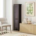 thumbnail image 5 of Costway 63" Tall Bathroom Cabinet with 2 Louvered Doors & Adjustable Shelf Elevated Legs Brown, 5 of 9