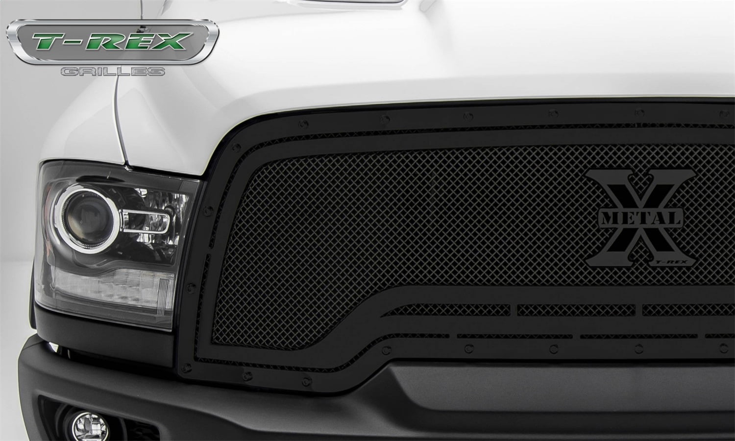 T-Rex Grilles 6714641-BR Stealth X-Metal Series Mesh Grille Assembly; Main; Formed Small Mesh Grille; 1 pc.; w/Tactical Black Studs; Black Powdercoat;