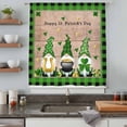 thumbnail image 5 of St. Patrick's Day Sheer Curtains 108" Extra Long, Green Gnomes Shamrocks Gold Coin Plaid Light Filering Curtains, Privacy Drapes Simi Floor to Veiling Curtain for Living Room Bedroom Window Treatment, 5 of 9