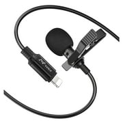 PoP voice Microphone Professional for iPhone Lavalier Lapel Omnidirectional Microphone for iPad, iPod, Condenser Mic for iPhone Audio & Video Recording, YouTube, Interview, Podcast, Vlogging