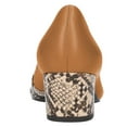 thumbnail image 4 of YDN Women Chic Snakeskin Patchwork Pumps Block Chunky Low Heels Pointy Close Toe Slip On Business Fashion Sexy Shoes Size 7 Tawny, 4 of 4