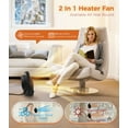 thumbnail image 2 of Portable Personal Desktop Space Heater for Home, 1500W/750W Fan-Forced Electric Heater, Black, New, 2 of 7
