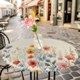thumbnail image 6 of Spring Floral Round Tablecloth for 55-60 Inch Tables,Fitted Table Cover with Elastic Edge,Watercolor Elegant Summer Botanical Rustic Waterproof Outdoor Table Cloth Protector for Patio Garden Dinner, 6 of 9