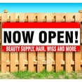 thumbnail image 1 of Now Open - Beauty Supply Hair Wigs And More 13 oz Vinyl Banner With Metal Grommets, 1 of 4