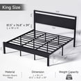 thumbnail image 5 of Z-HOM King Size Metal Platform Bed Frame with Wooden Headboard and Footboard,Black, 5 of 7