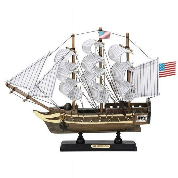Handcrafted Model Ships B0805 9 x 2 x 12 in. Wooden USS Constitution Tall Ship Model