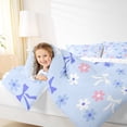thumbnail image 5 of Manfei Girly Blue Bowknot Bedding Comforter Set for Girls, Kawaii Love Heart Twin Comforter Sets, Cherry Blossoms Reversible Bedding Set, Ultra Soft Home Decor, 2-Piece, 5 of 9
