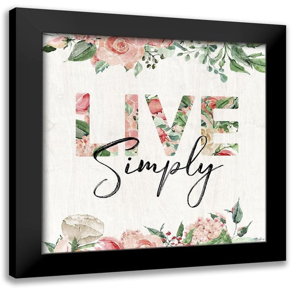 Louise, Gigi 12x12 Black Modern Framed Museum Art Print Titled - Live Simply Floral