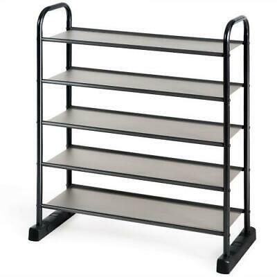 5 Tier Metal Frame Shoe Rack Space Saving Shoe Organizer Walmart Com Walmart Com